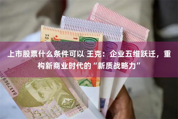 上市股票什么条件可以 王克：企业五维跃迁，重构新商业时代的“新质战略力”