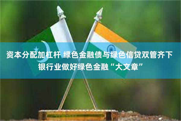资本分配加杠杆 绿色金融债与绿色信贷双管齐下 银行业做好绿色金融“大文章”