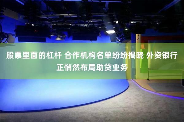 股票里面的杠杆 合作机构名单纷纷揭晓 外资银行正悄然布局助贷业务